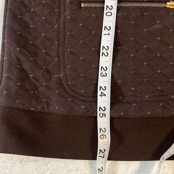 Allison Daley Brown Gold Accented Sleeveless Vest Jacket - Picture 6 of 7